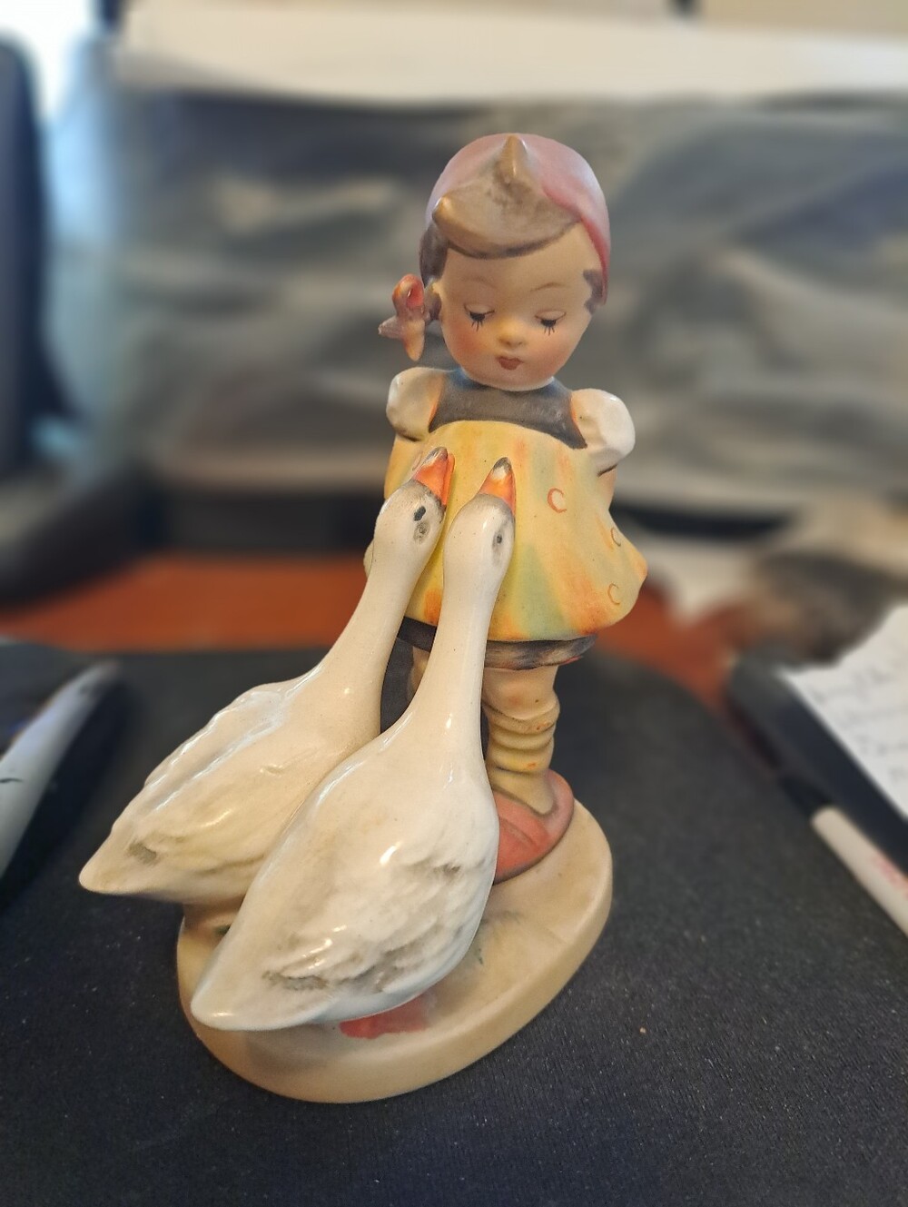 Rare Vintage Goebel Hummel Goose Girl TMK 2  Full Bee #47/0 Excellent!